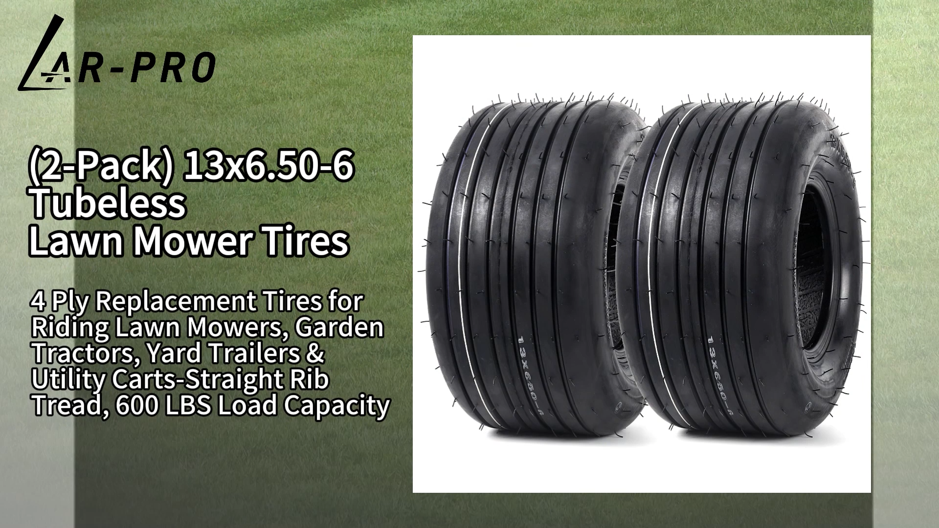 Amazon.com: AR-PRO 13x6.50-6 Tubeless Replacement Lawn Mower Tires